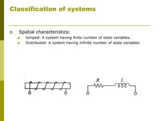 Characteristics of lumped up systems
